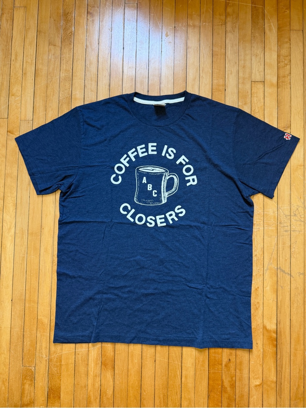 HOMAGE Coffee Is For Closers “ABC” Navy/White Graphic Tee Unisex Sz. XL